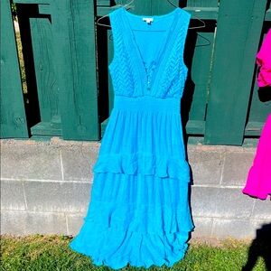 Elegant Blue Sleeveless Dress